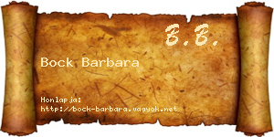 Bock Barbara névjegykártya